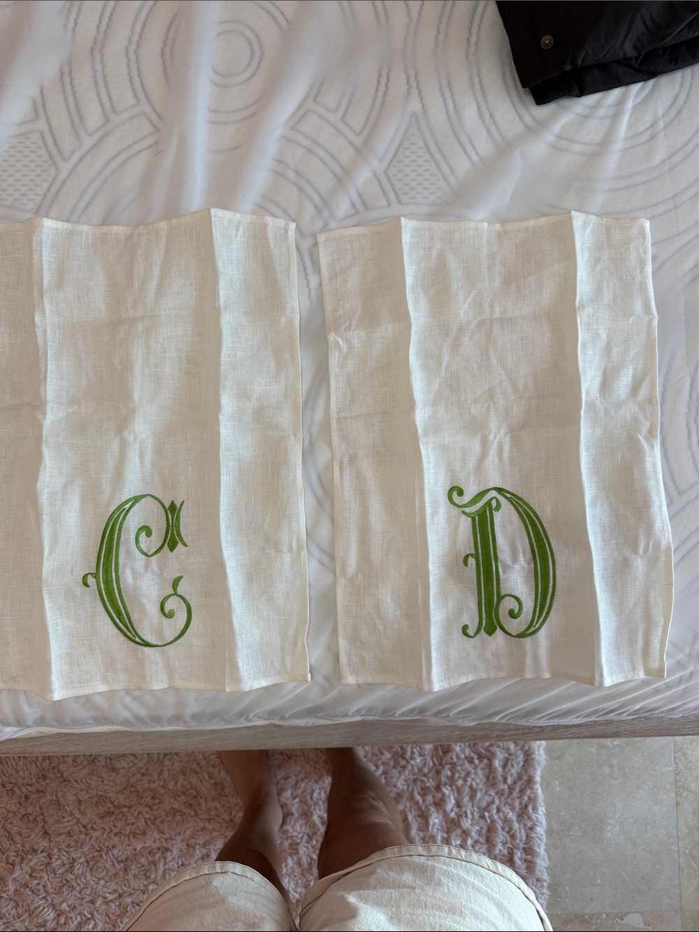 Irish linen napkins/towels
one has letter C embroidered
the other has letter D
